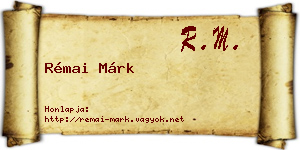 Rémai Márk névjegykártya